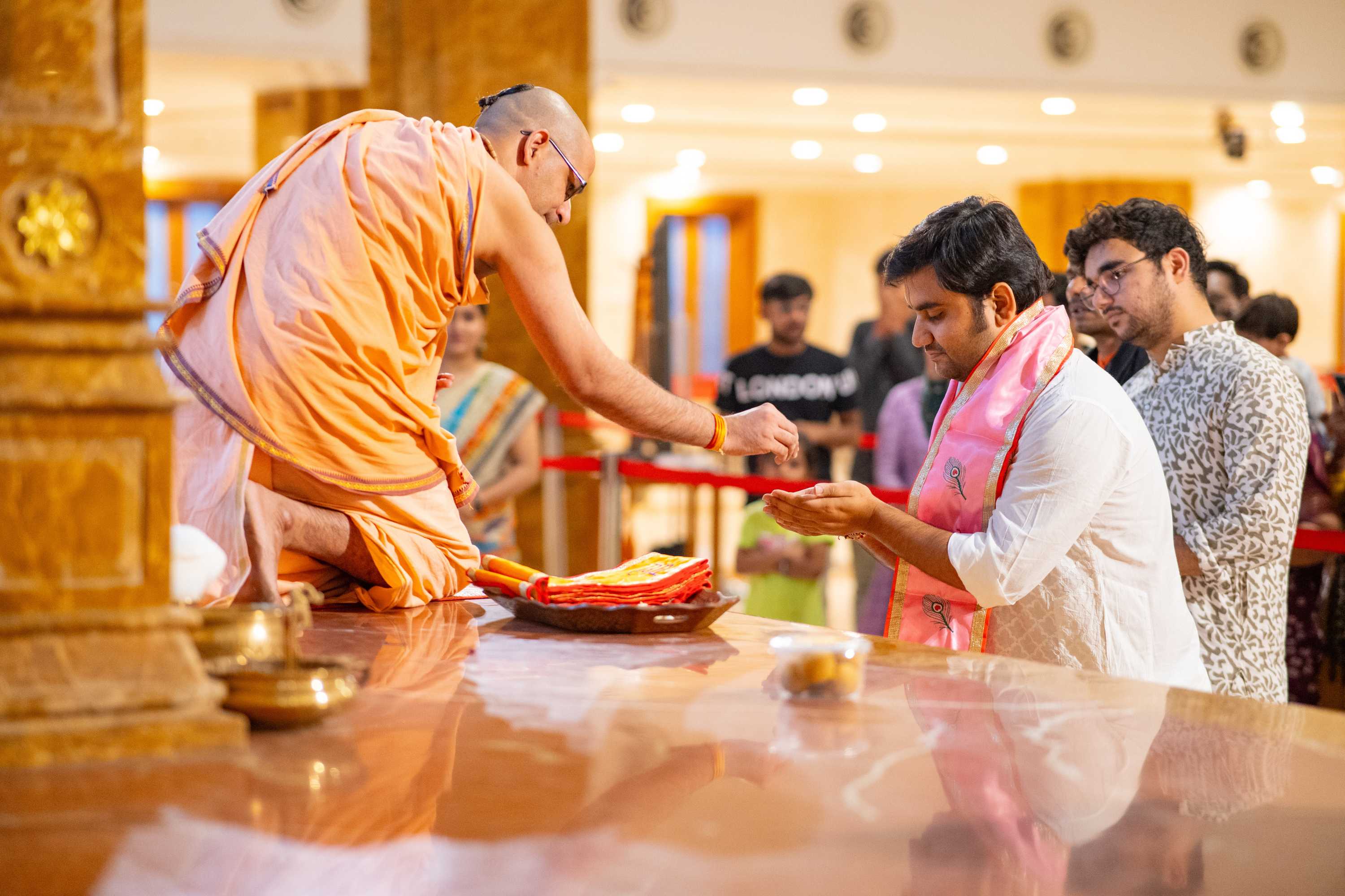Sri Indresh Upadhyay, a popular spiritual orator, musician and lyricist visited Vrindavan Chandrodaya Mandir